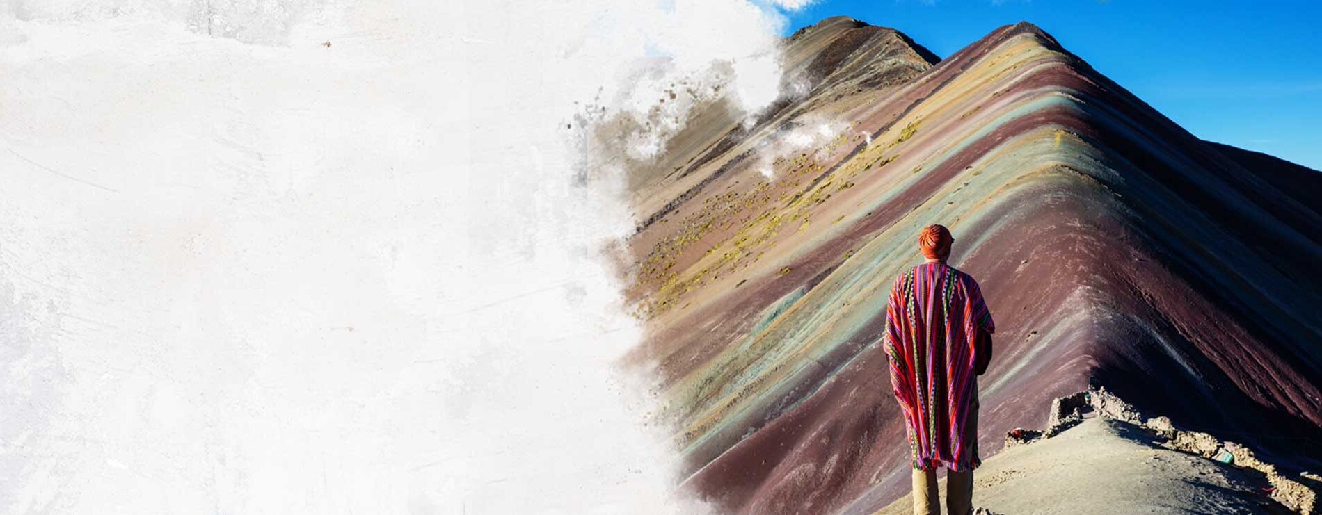 Rainbow Mountain with Machu Picchu